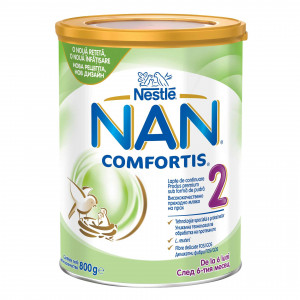 Lapte praf NAN 2 Comfortis 800g, de la 6 luni, Nestle