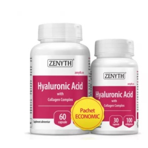 Pachet Hyaluronic Acid cu Collagen Complex, 30+60 capsule, Zenyth