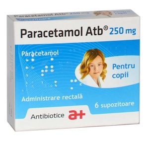 Paracetamol pentru copii, 250 mg, 6 supozitoare, Antibiotice Iasi