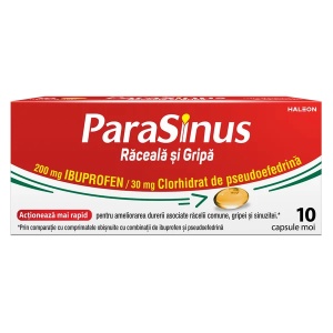 Parasinus Raceala si Gripa 200mg/30mg, 10 capsule moi, Haleon