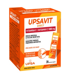 Upsavit Direct Vitamina C, 1000mg 20, plicuri orodispersabile, Upsa