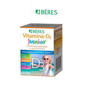 Vitamina-D3 Junior, 800 UI,, 50 comprimate masticabile, Beres