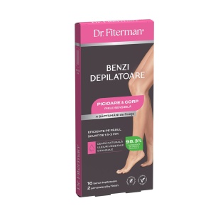 Benzi Depilatoare picioare & corp piele sensibila, 16 benzi, Fiterman Pharma