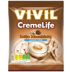 Bomboane cu aroma de Latte Macchiato fara zaharuri Creme Life Classic, 60 gr, Vivil