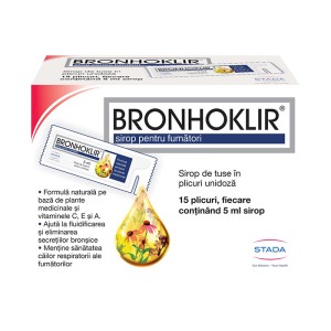 Bronhoklir sirop pentru fumatori, 5ml x 15 plicuri, Stada