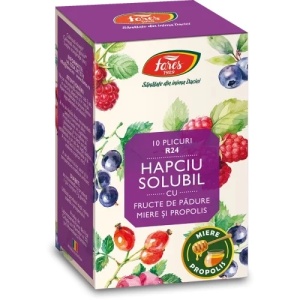 Hapciu solubil cu fructe de padure, 10 plicuri, Fares