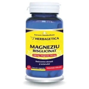 Magneziu Bisglicinat, 60 capsule vegetale, Herbagetica