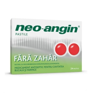 Neo-Angin fara zahar cirese, 24 pastile, Divapharma