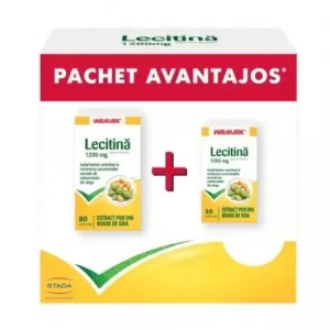 Pachet Lecitina 1200 mg, 80 + 30 capsule, Walmark