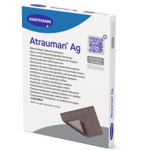 Pansament Cu Unguent Neutru Si Argint Atrauman Ag, 5 x 5 cm, 10 bucati, Hartmann