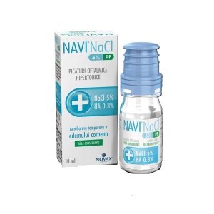 Picaturi oftalmice hipertonice Navi NaCl 5% PF, 10 ml, Novax Pharma