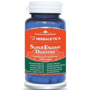 Super Enzime Digestive, 10 capsule, Herbagetica