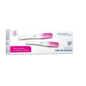 Test de sarcina tip stilou cu detectare timpurie, 2 bucati, Advent Life