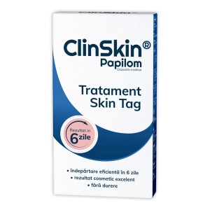 Tratament pentru indepartarea papiloamelor ClinSkin Papilom, 1 aplicator + 3 dispozitive, Zdrovit