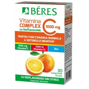 Vitamina C Complex, 1000mg, 30 comprimate filmate, Portocale, Beres