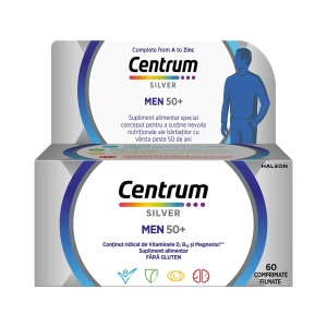 Centrum Silver 50+ pentru barbati, 60 comprimate, Wyeth Lederle Austria