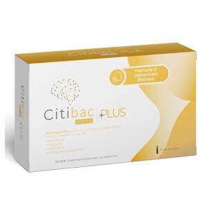Citibac Alpha Plus pentru memorie si concentrare, 20 fiole, Alpha