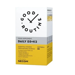 Daily Vitamina D3 + K2 Good Routine, 30 capsule moi, Secom