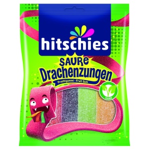 Jeleuri gumate acrisoare 125 g limba de dragon cu aroma de fructe, Hitschies