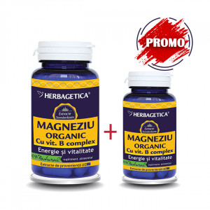 Magneziu Organic 60 capsule + 10 capsule, Herbagetica