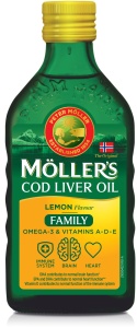 Omega 3 ulei ficat de cod cu aroma de lamaie Family, 500 ml, Moller's