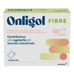 Onligol Fibre, 20 plicuri cu aroma de piersica, Alfasigma
