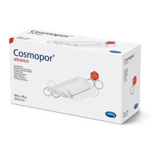 Plasture steril cu corp absorbant si margini autoadezive, 20 x 10cm, 25 plasturi, Cosmopor