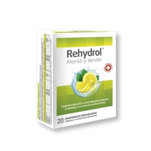 Saruri de rehidratare cu menta si lamaie Rehydrol, 20 coprimate efervescente, MBA Pharma Innovation