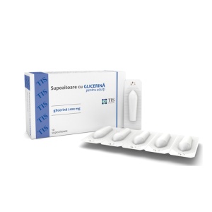 Supozitoare cu glicerina pentru adulti, 10 bucati, Tis Farmaceutic