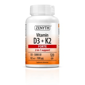 Vitamin D3 + K2 Forte, 120 capsule, Zenyth Pharmaceuticals