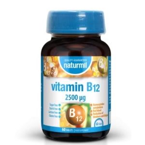 Vitamina B12, 2500 mcg, 60 tablete, Naturmil