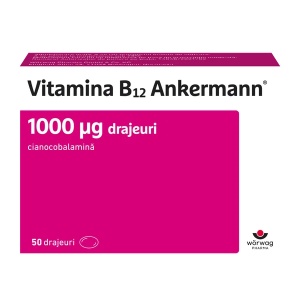 Vitamina B12 Ankermann 1000μg, 50 drajeuri, Worwag Pharma