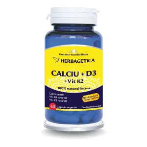 Vitamina D3+K2 Forte, 60 capsule, Herbagetica