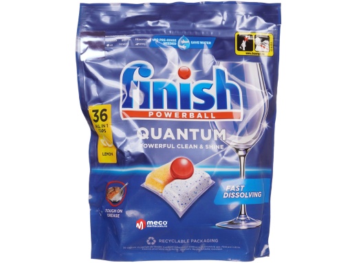 Detergent vase pentru masina de spalat Finish Powerball Quantum lemon 36 tablete