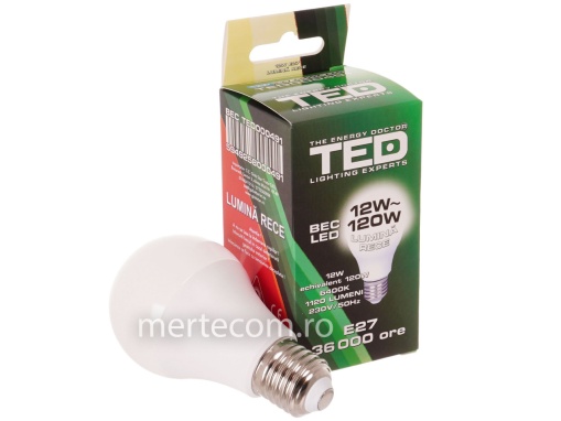 BEC LED E27 12W lumina rece TED000491 A60