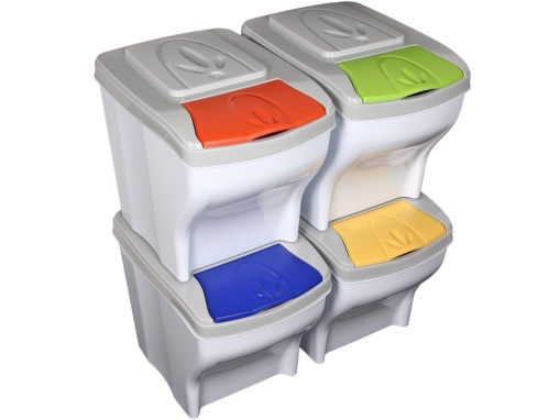 Set cosuri gunoi selectiv modular 20 litri x 4buc H-32 cm