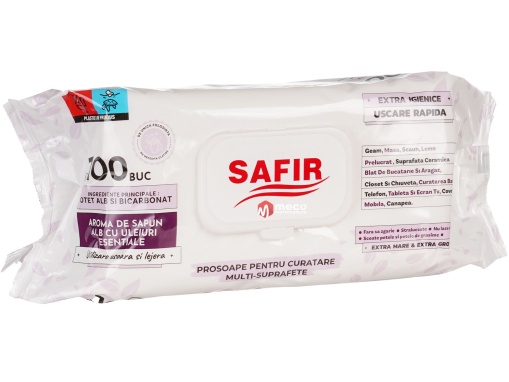 Servetele umede multisuprafete Safir 100 bucati Sapun Alb