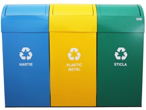 Cos colectare selectiva Meco Cati 3x80 litri H-80cm - Img 2