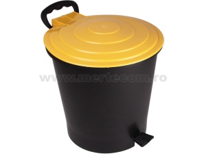 Cos gunoi colectare selectiva Ergo 10L cu pedala H-30 cm (Galben) - Img 1