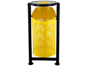 Cos gunoi scrumiera negru-galben Meco 70litri H-100cm