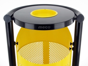 Cos gunoi scrumiera negru-galben Meco 70litri H-100cm - Img 2