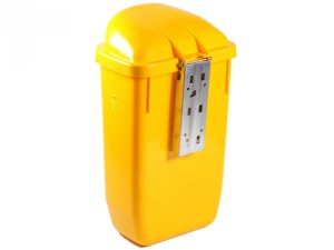 Cos gunoi stradal Meco 50 litri H-60 cm (Galben) - Img 3