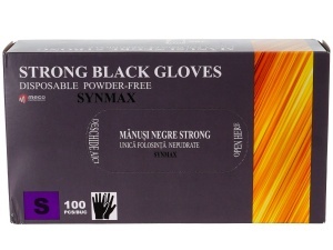 Manusi Hibrid nepudrate negre 100 bucati/cutie marime S