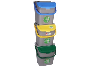 Set cosuri gunoi colectare selectiva Eco Way 3 x 28 litri H-41 cm - Img 2