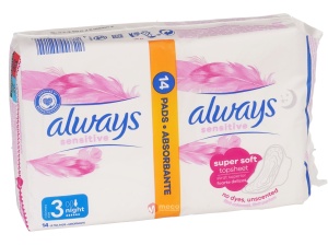 Absorbante de noapte Always Sensitive 14 bucati