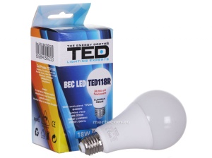 Bec led E27 lumina rece 6400k 18W echivalent 155W 36.000ore - Img 2