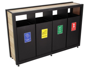 Cos colectare selectiva Meco 4x54 litri 130x31cm H-84cm