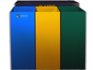 Cos colectare selectiva metal Meco 3x37 litri cu capac batant - Img 3