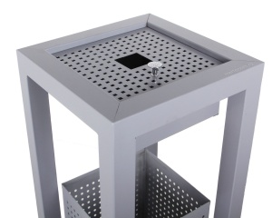 Cos gunoi scrumiera patrata gri Meco Lux 31x70cm - Img 2