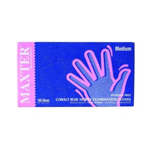 Manusi nepudrate nitril albastre Maxter (100buc/cutie) marime M